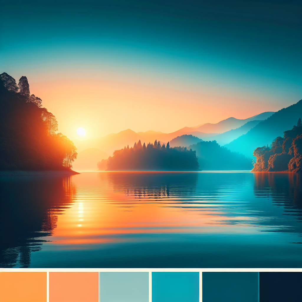 Gentle Sunrise Over Lake Painting By Diamonds Kit