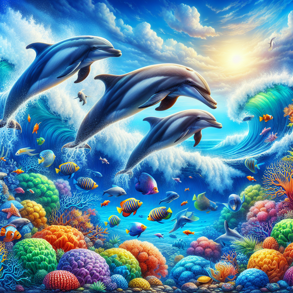 Ocean's Playful Friends Paint By Diamonds Art