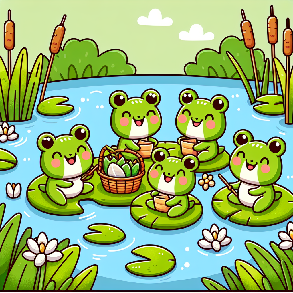 Friendly Frogs' Pond Picnic Paint By Diamonds Art