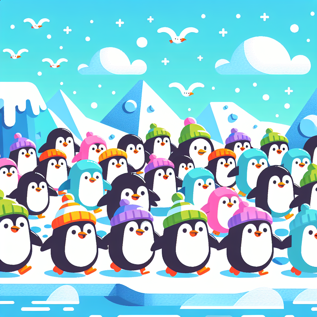 Happy Penguin Parade Paint By Diamonds Art