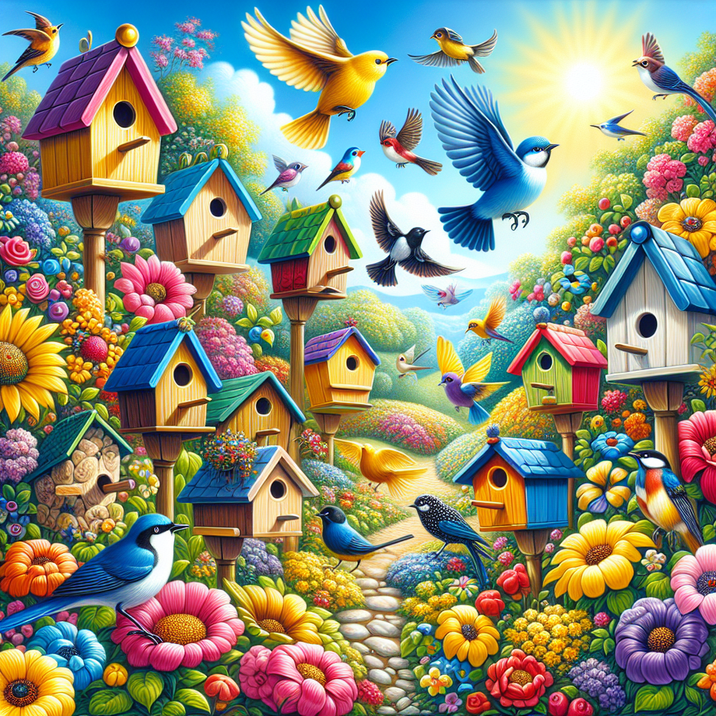 Garden Birdhouse Paradise Painting By Diamonds Kit