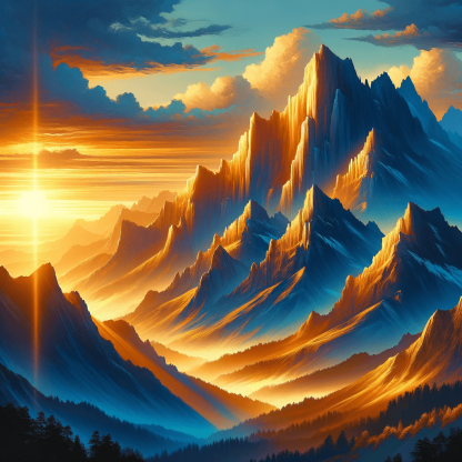 Sunshine Over Mountains Paint By Color