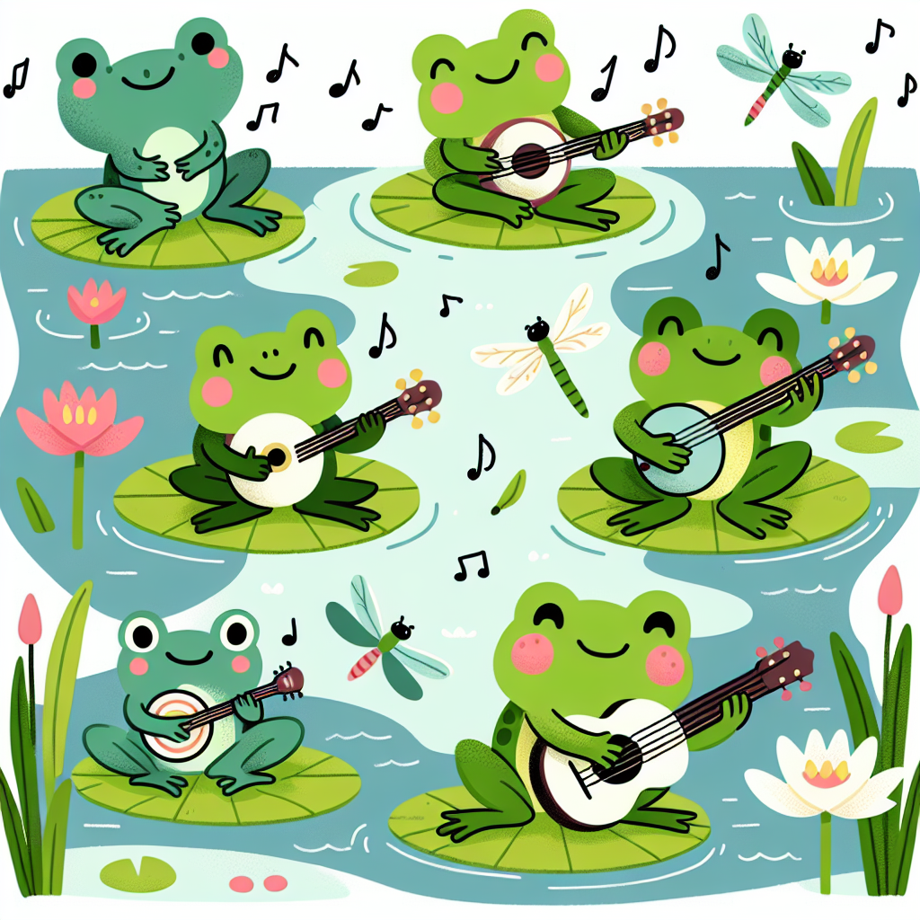Frogs' Lily Pad Party Diamond Painting