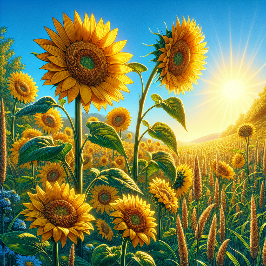Joyful Sunflower Meadow Painting Diamond Kit