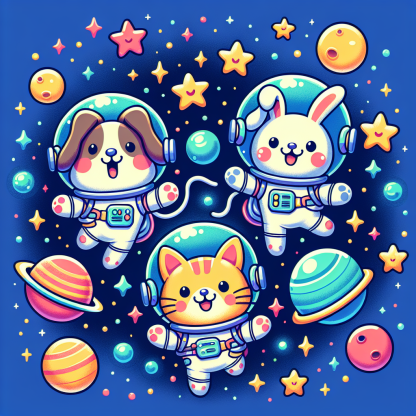 Adventurous Animal Astronauts Diamond Painting