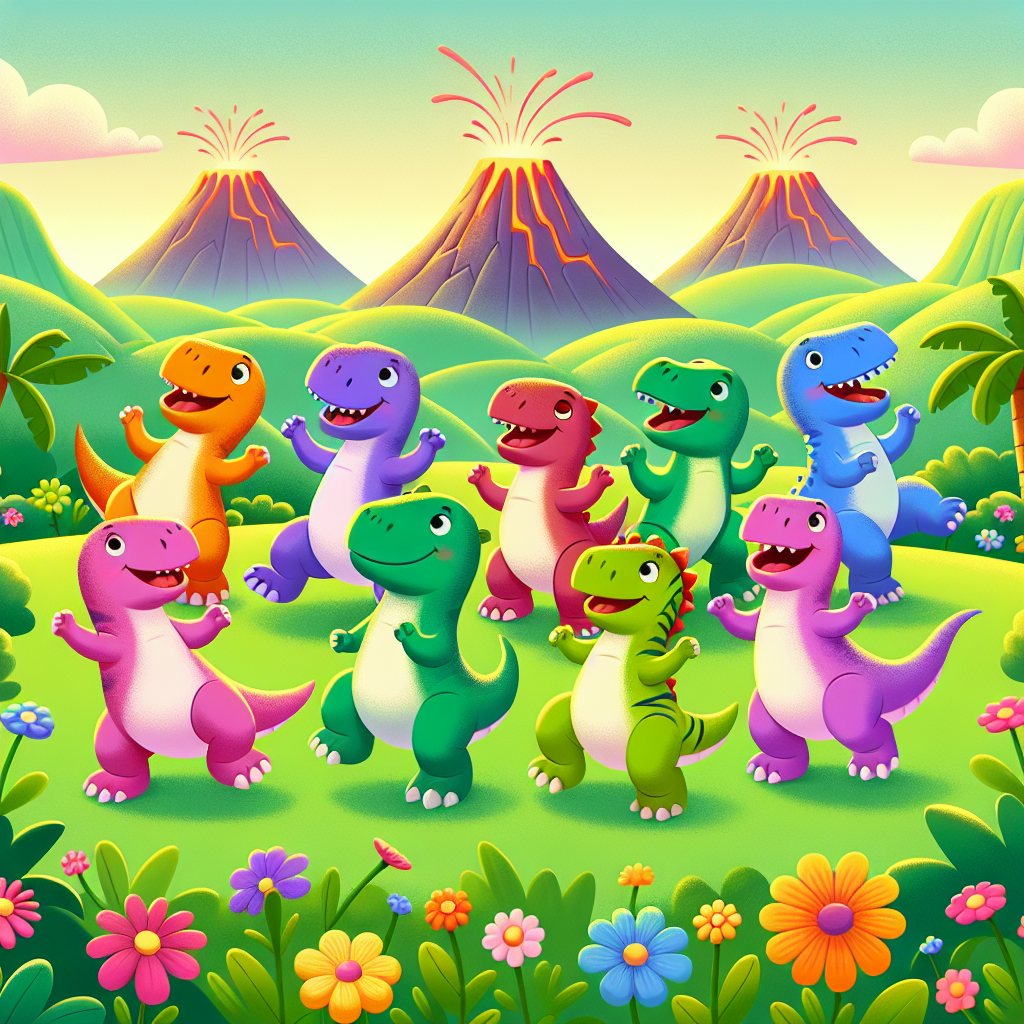 Dazzling Dinosaur Dance Party Paint By Color