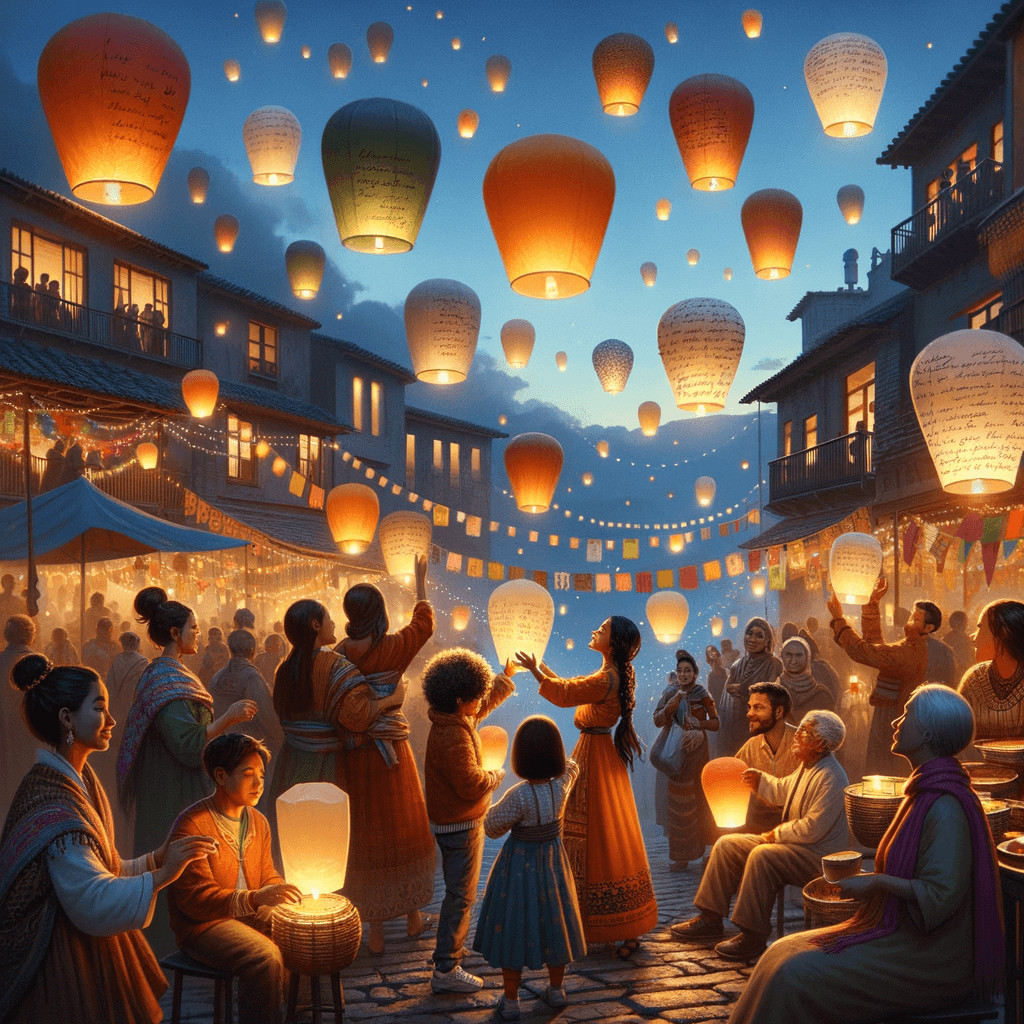 Pingxi Lantern Festival Paint By Diamonds Kits