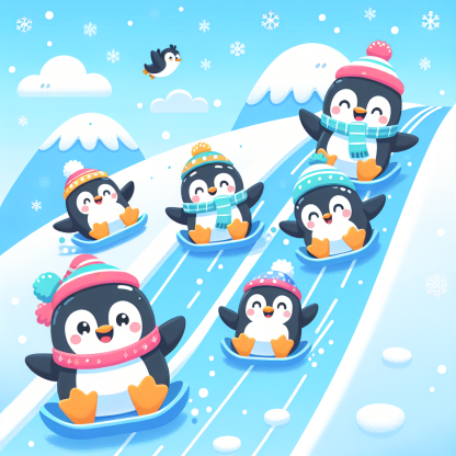 Giggling Penguin Squad Paint By Diamonds Art