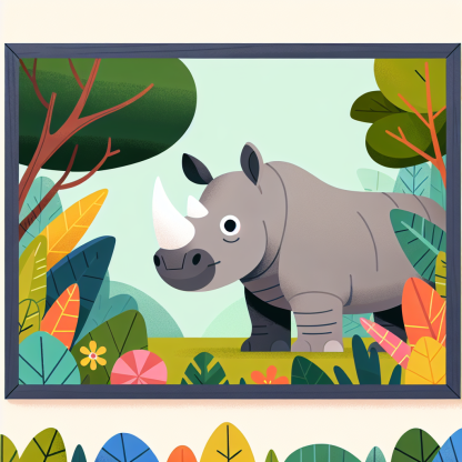 Rainforest Rhino Painting Diamond Kit