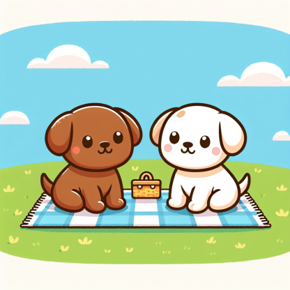 Puppy Picnic Party Paint By Diamond