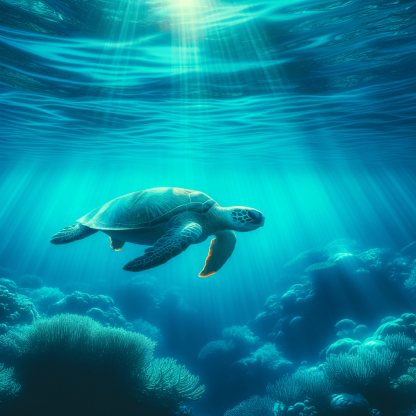 Aquatic Turtle Harmony Diamonded Painting Kits