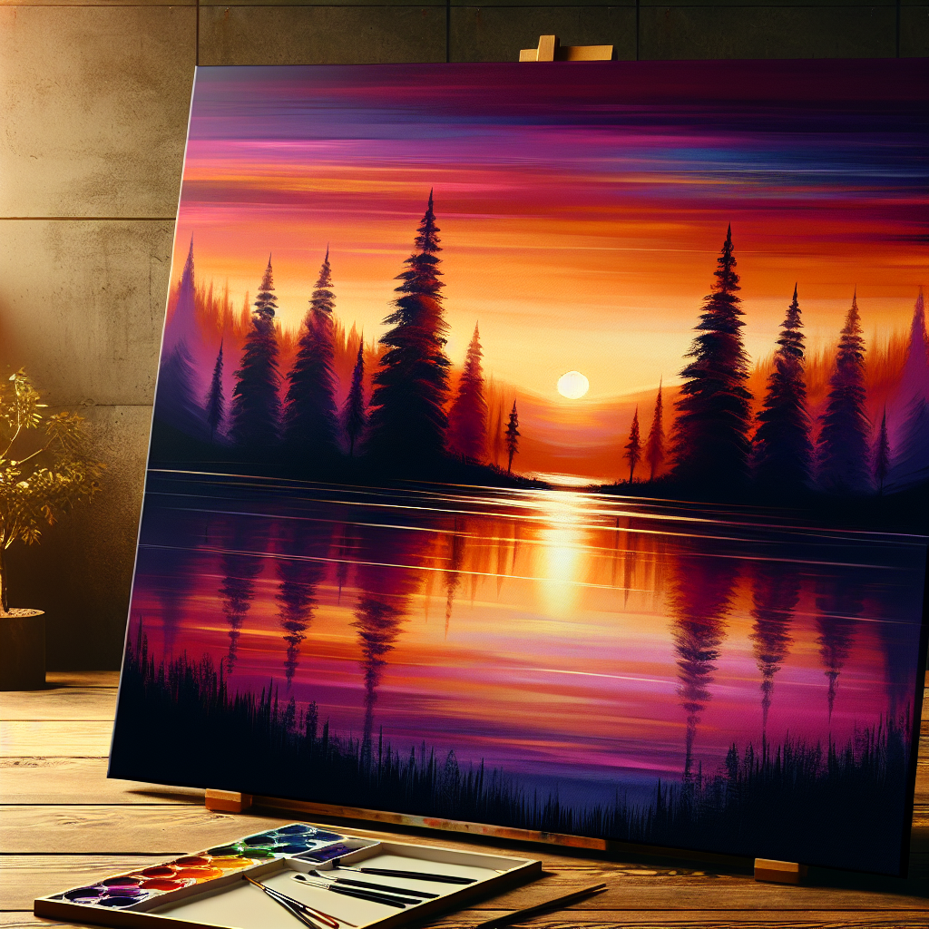 Tranquil Sunset Over Water Paint By Diamonds Kits