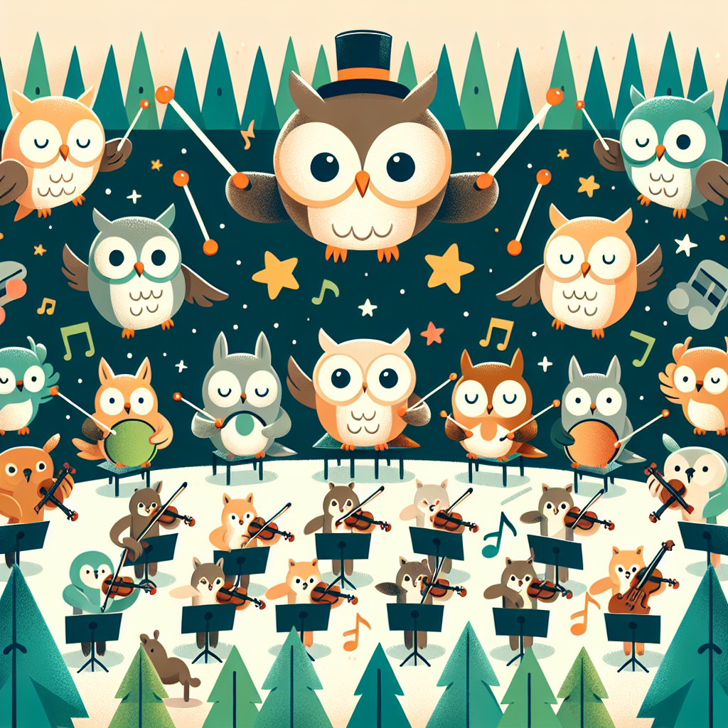 Hooting Owl's Forest Orchestra Paint By Diamonds Art