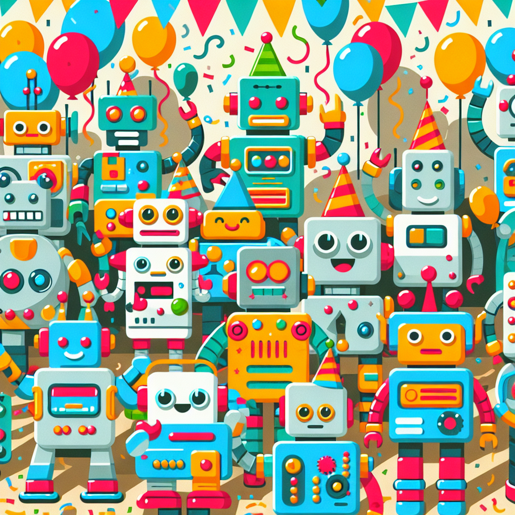 Friendly Robot Party Painting Diamond Kit