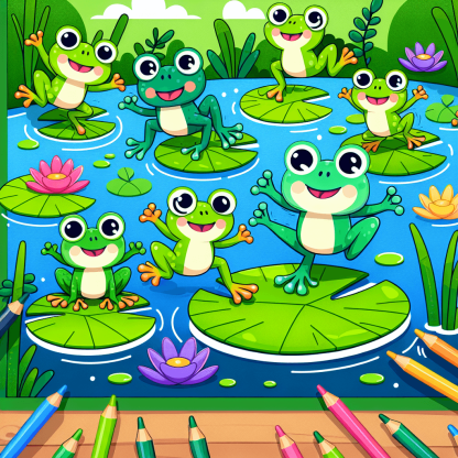 Frog's Fun Frolic Paint By Diamonds
