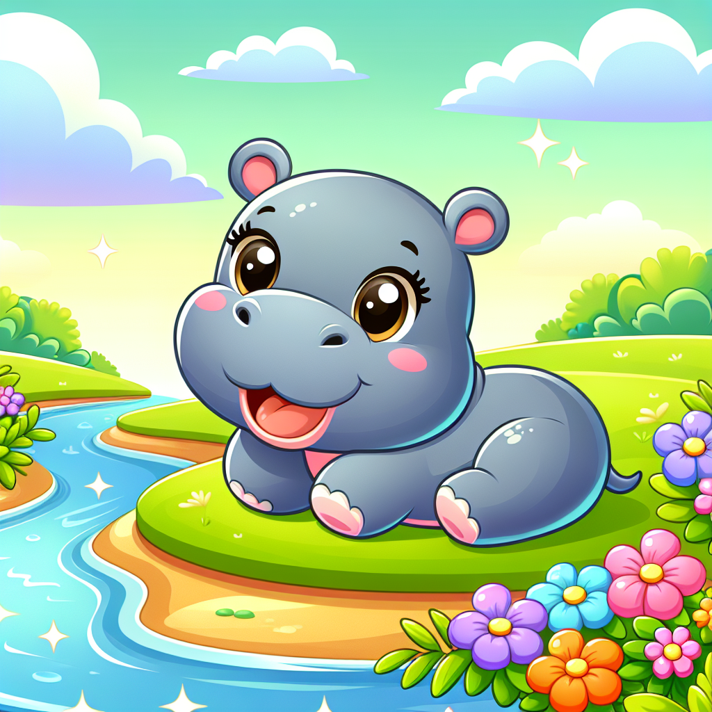 Cuddly Baby Hippo 5D DIY Paint By Diamond Kit – Original Paint By Diamond