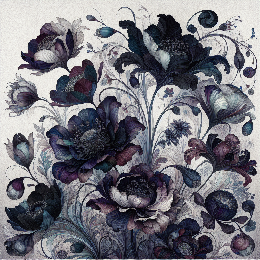 Elegant Midnight Blooms Paint By Diamond