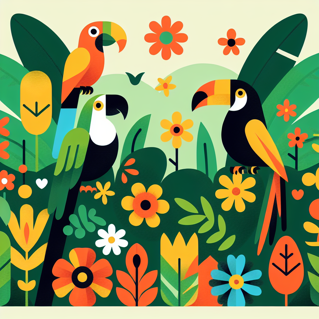 Lively Tropical Birds Paint By Diamonds Kits