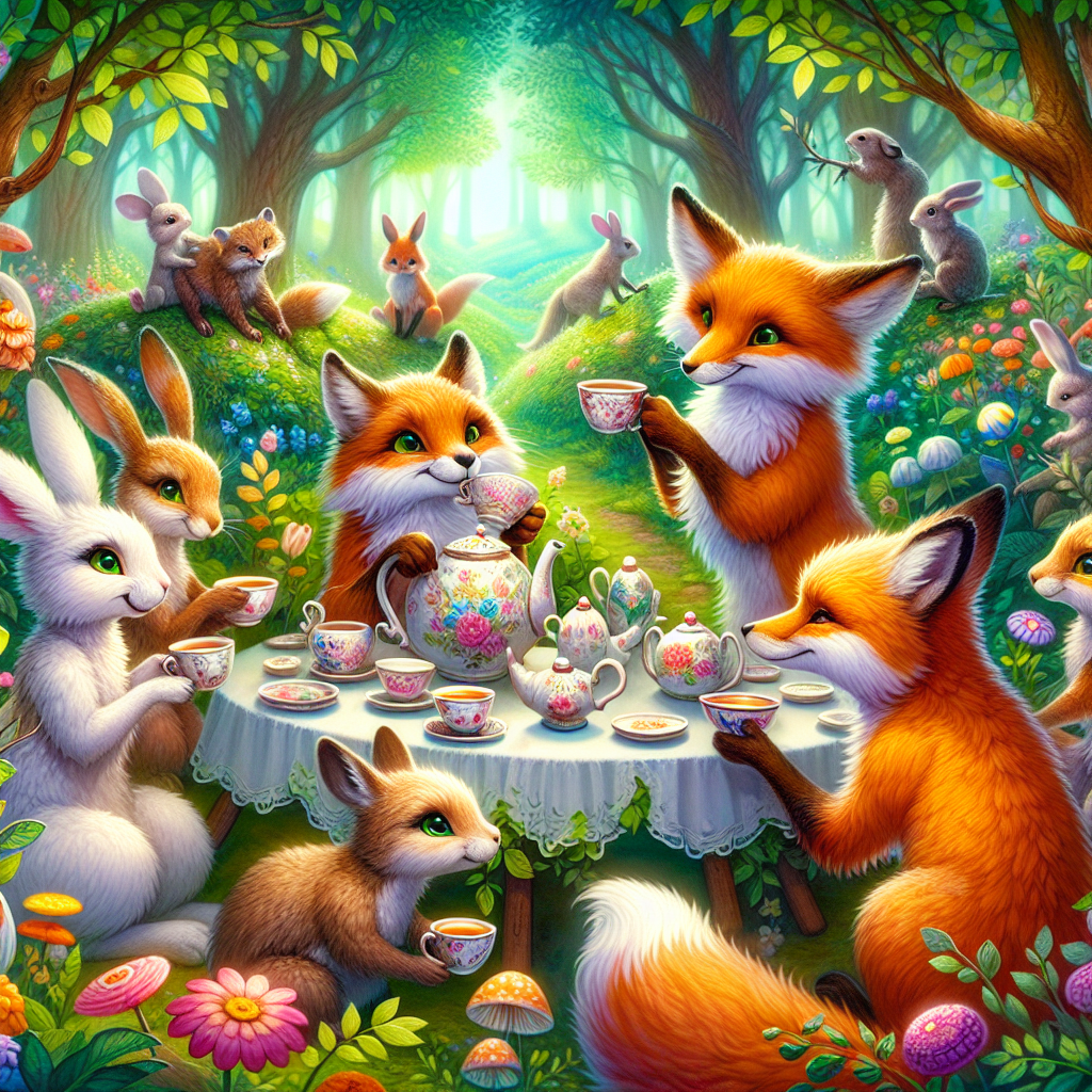 Fantasy Woodland Tea Party Painting By Diamonds Kit