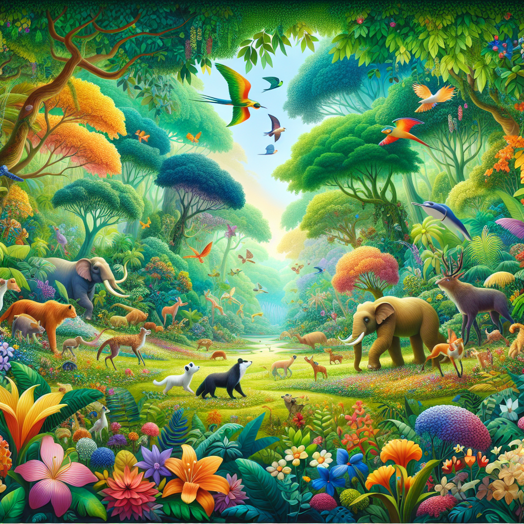 Gentle Rainforest Friends Paint By Diamonds Art