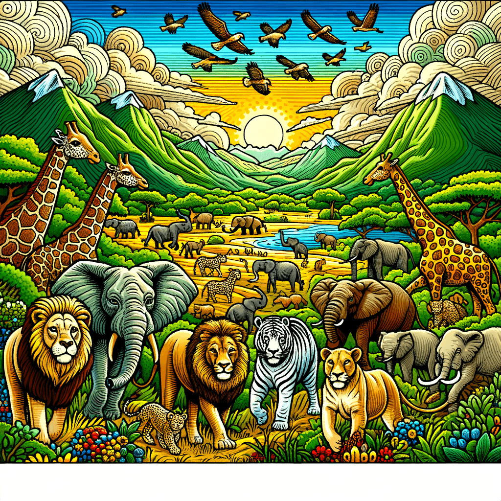 Adventurous Safari Animals 5D DIY Paint By Diamond Kit – Original Paint ...