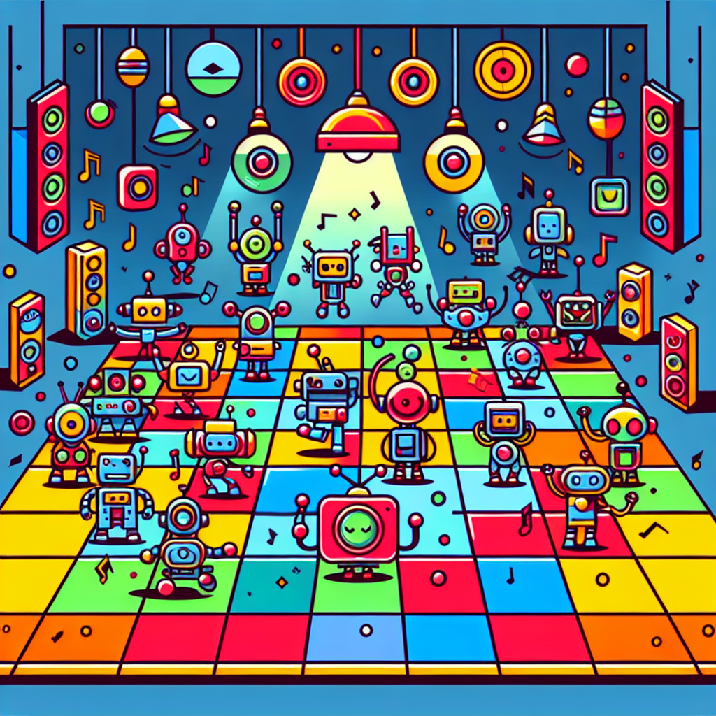 Robots' Rockin' Dance Party Paint By Diamond