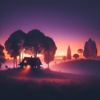 Countryside At Twilight Paint By Color