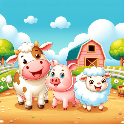 Colorful Farm Fun Paint By Diamonds Art