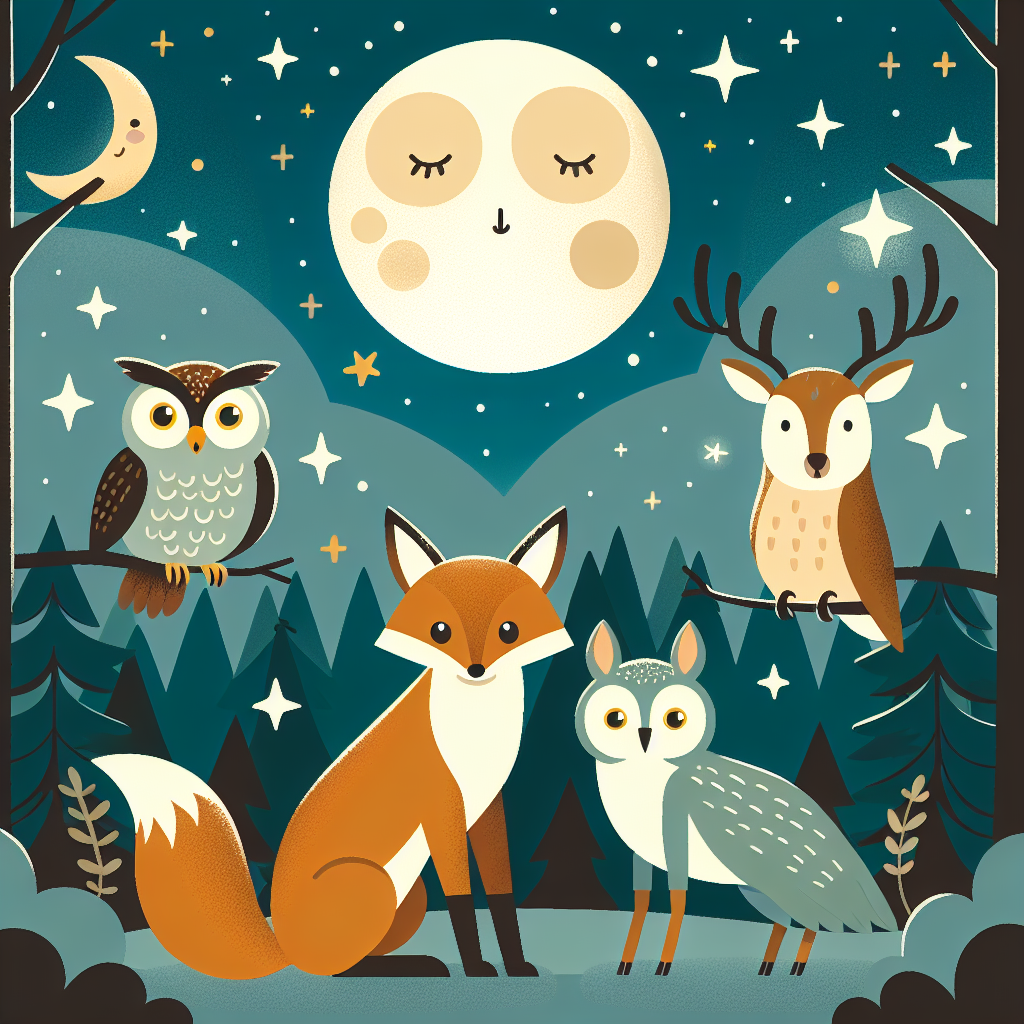 Moonlit Forest Gathering Paint By Diamonds Art