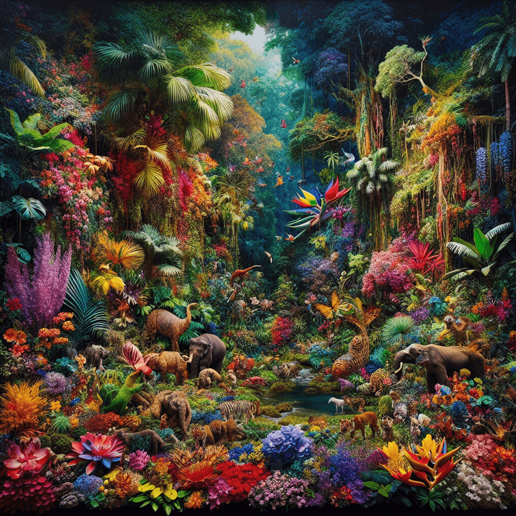 Colorful Rainforest Painting Diamond Kit