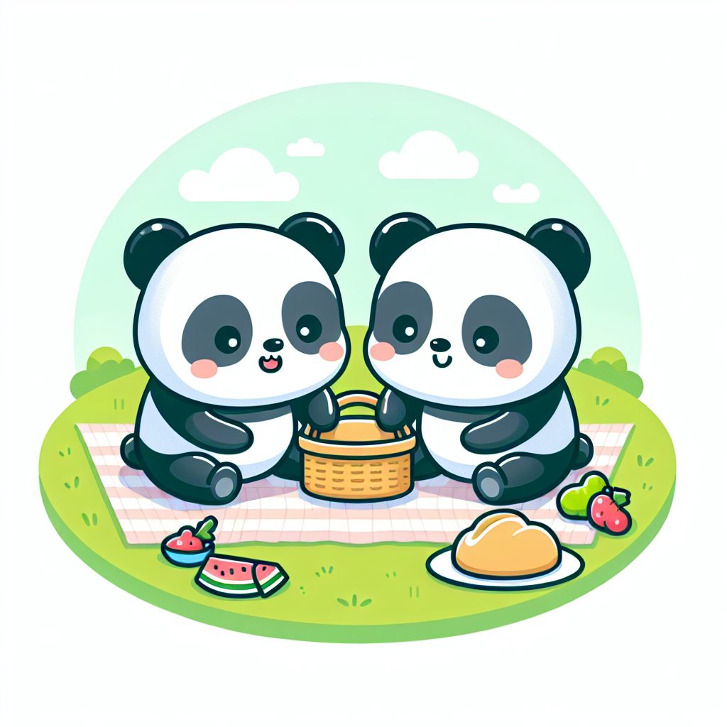 Happy Panda Picnic Painting Diamond Kit