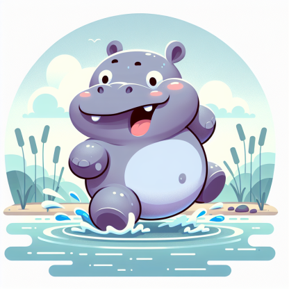 Happy Hippo’s River Splash Paint By Diamonds