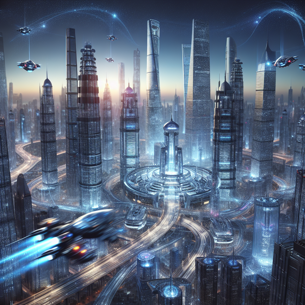 Futuristic Sky Cityscape Paint By Diamond