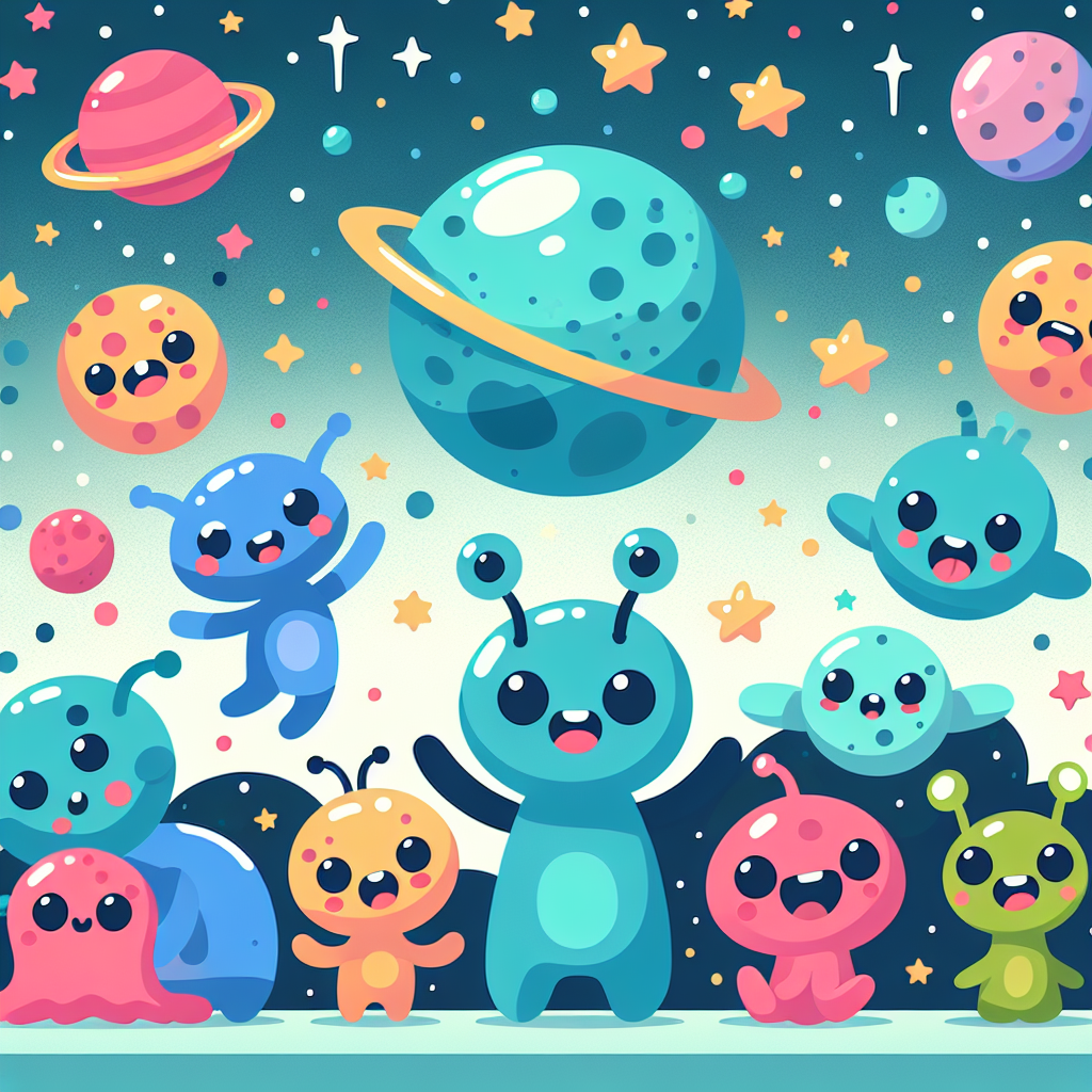 Outer Space Friends Paint By Color