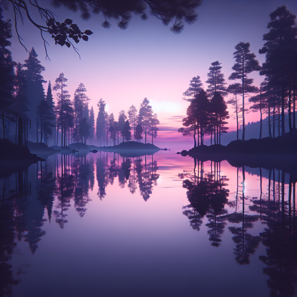 Peaceful Lake At Dusk Paint By Diamonds