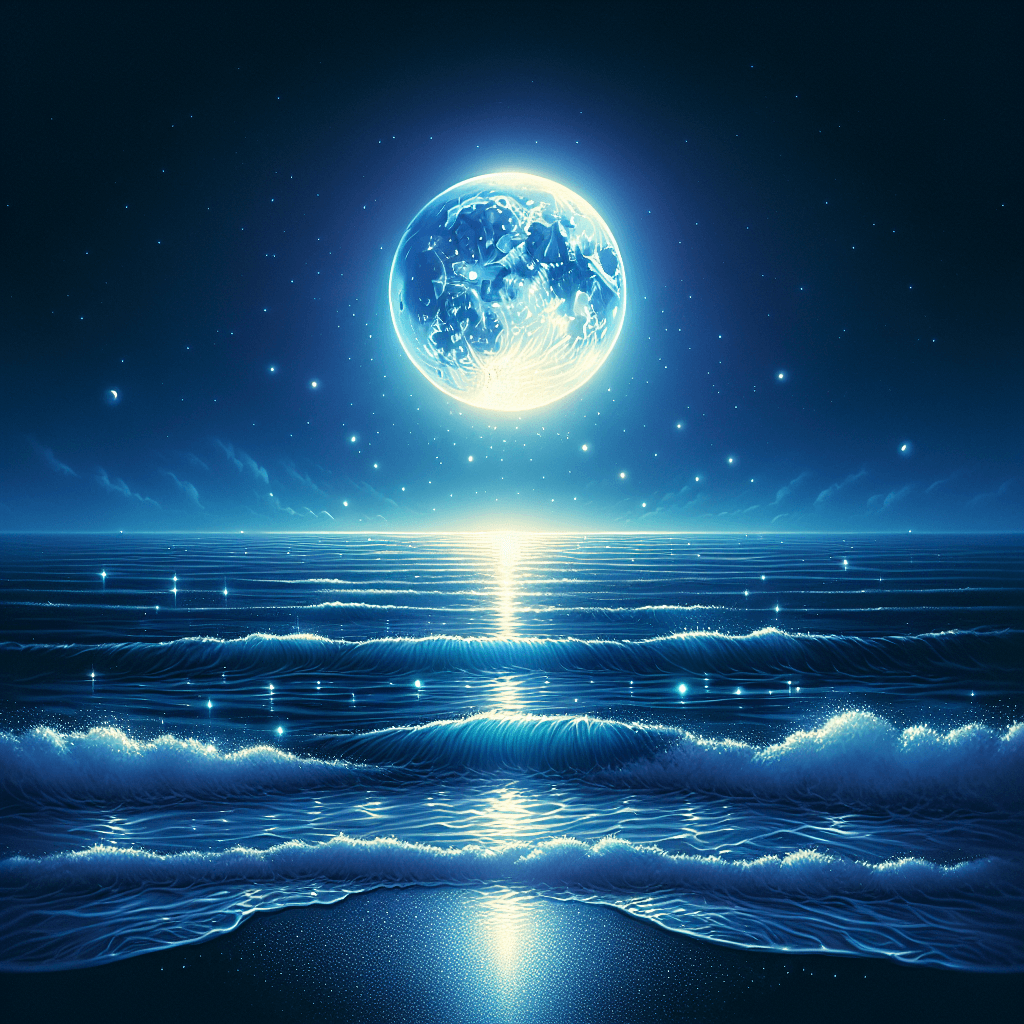 Moonlit Ocean View Painting By Diamonds Kit