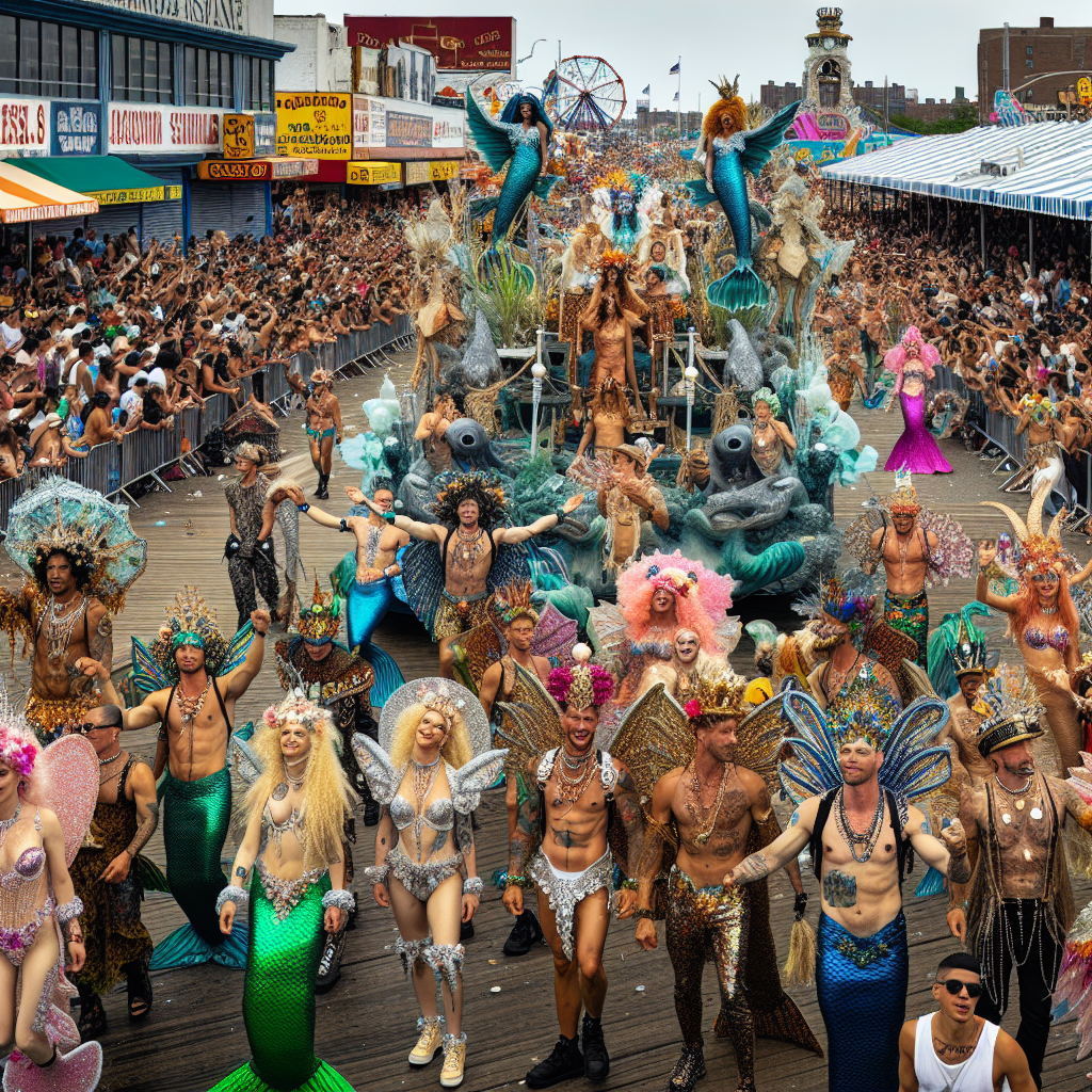 Coney Island Mermaid Parade - New York City Paint By Diamond