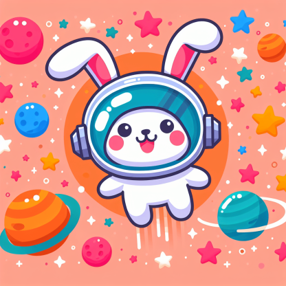 Astronaut Bunny's Cosmic Journey Paint By Diamonds