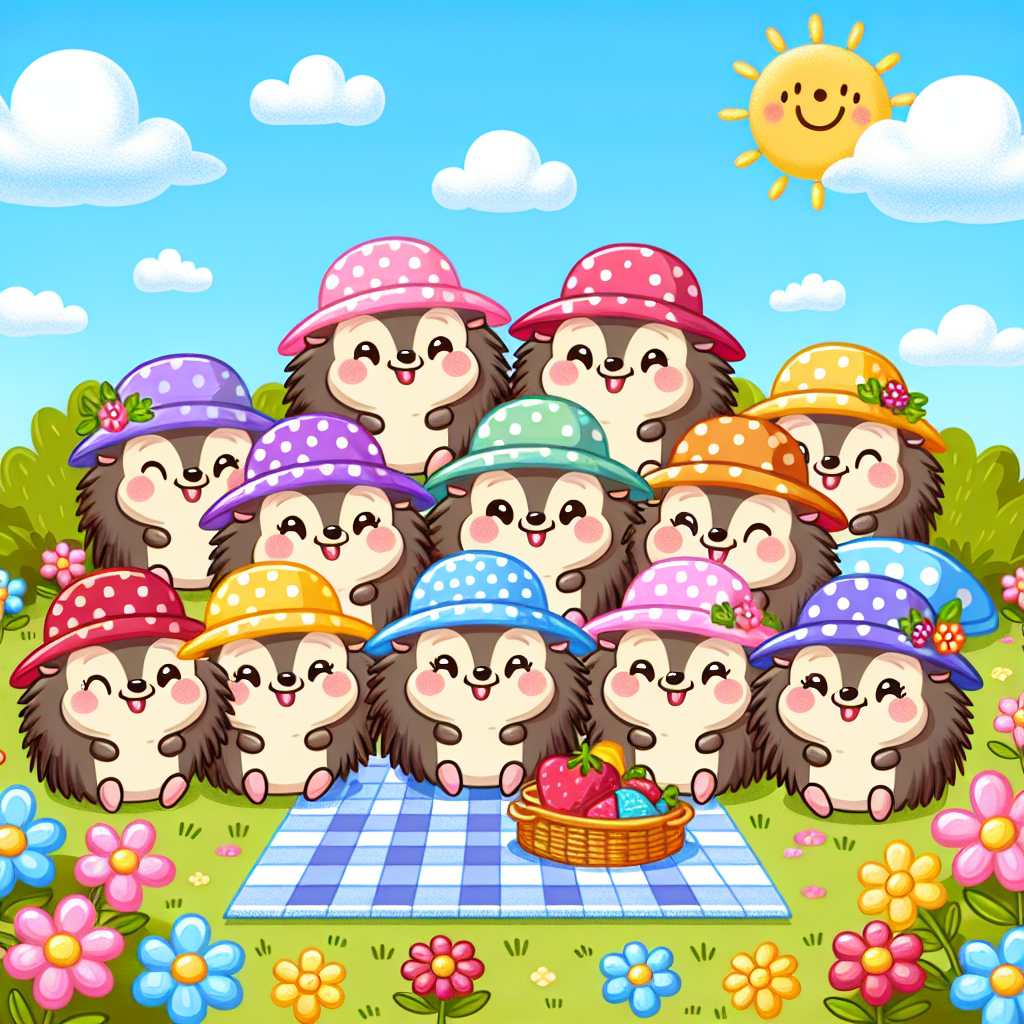 Happy Hedgehogs In Hats Paint By Diamonds Art