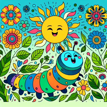 Cute Caterpillar Adventures Paint By Color