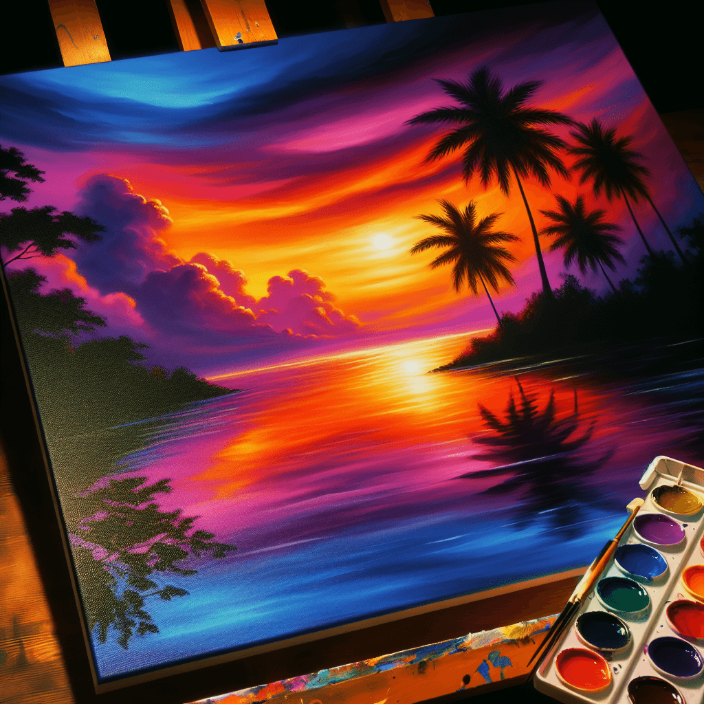 Luminous Ocean Sunset Painting By Diamonds Kit