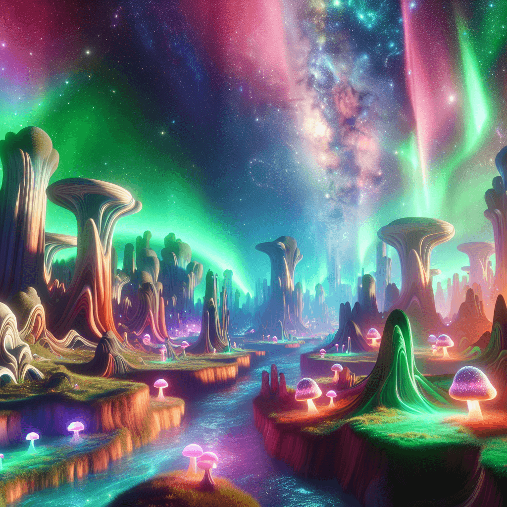 Fantasy Aurora Landscape Painting Diamond Kit