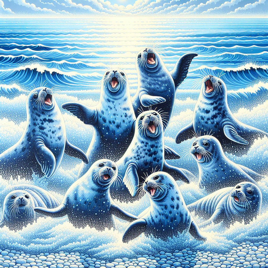 Playful Seal Family Paint By Diamond