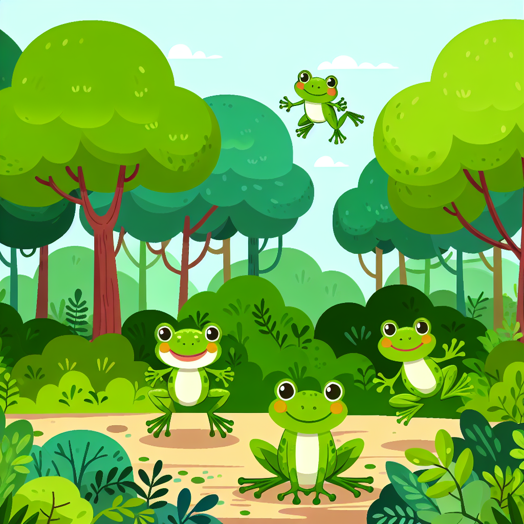 Frolicking Forest Frogs Paint By Diamond