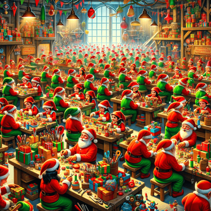 Santa's Workshop Puzzle DIY Paint By Diamonds