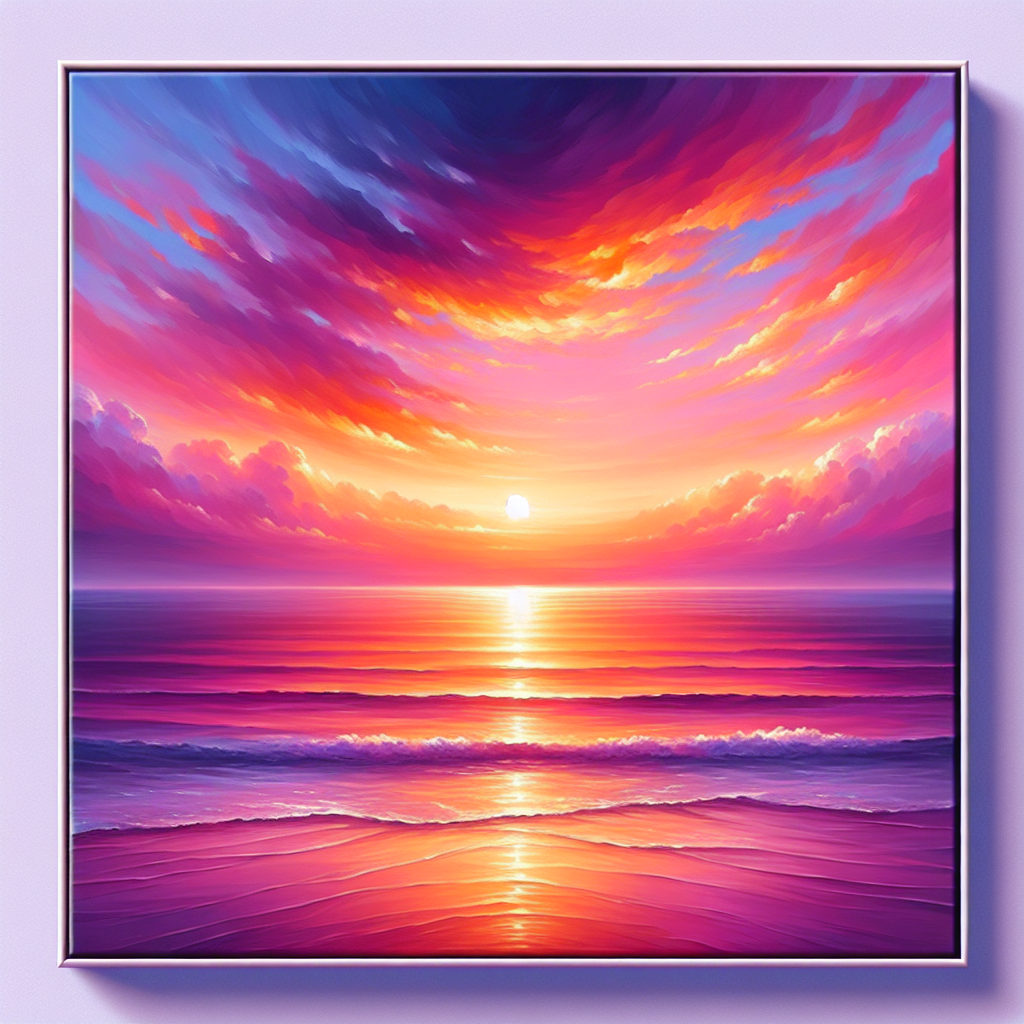 Glowing Sunset Over Ocean Painting By Diamonds Kit