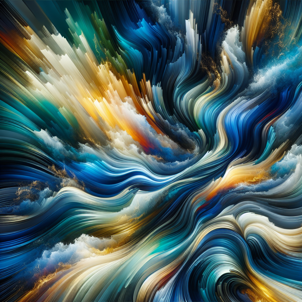 Modern Abstract Waves DIY Paint By Diamonds