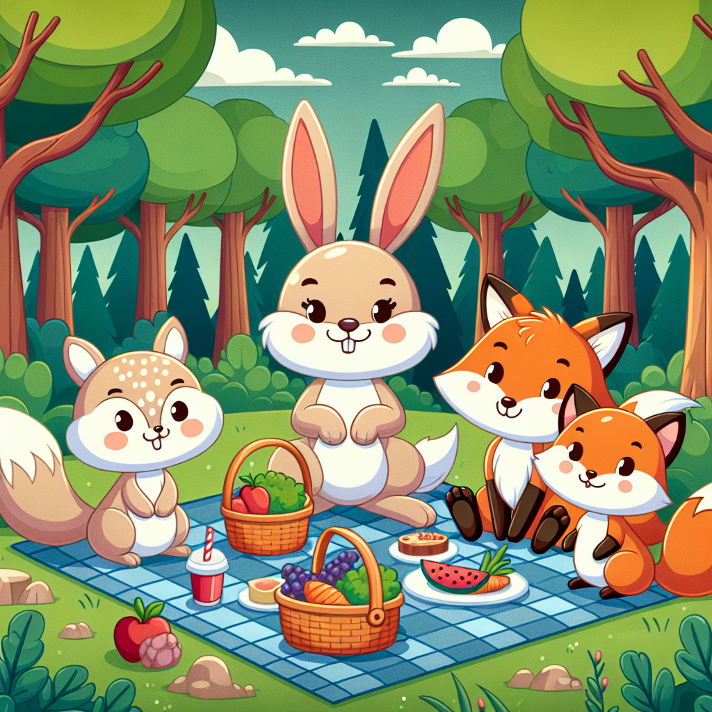 Picnic Fun With Forest Friends Paint By Diamond