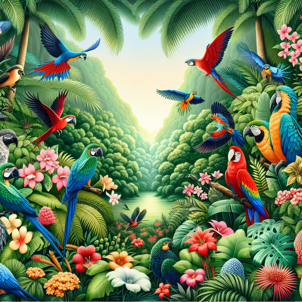 Exotic Birds Paradise Painting By Diamonds Kit