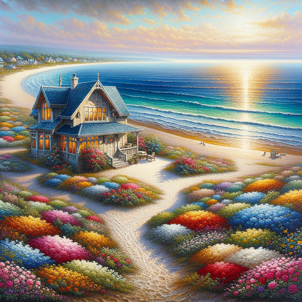 Charming Oceanfront Cottage Painting By Diamonds Kit